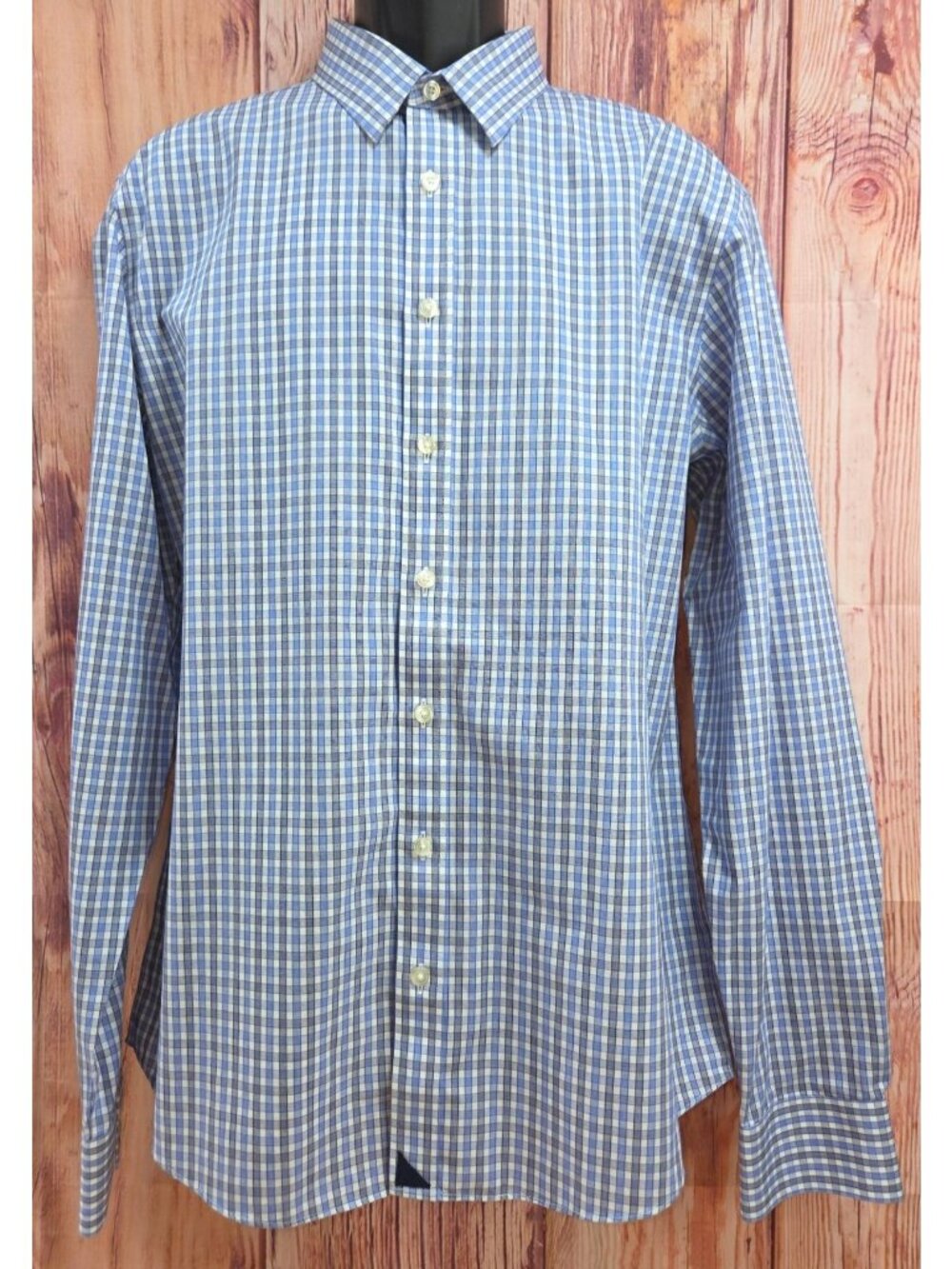 UNTUCKit Wrinkle-Free Blue Check Button-Down Shirt Large Tall